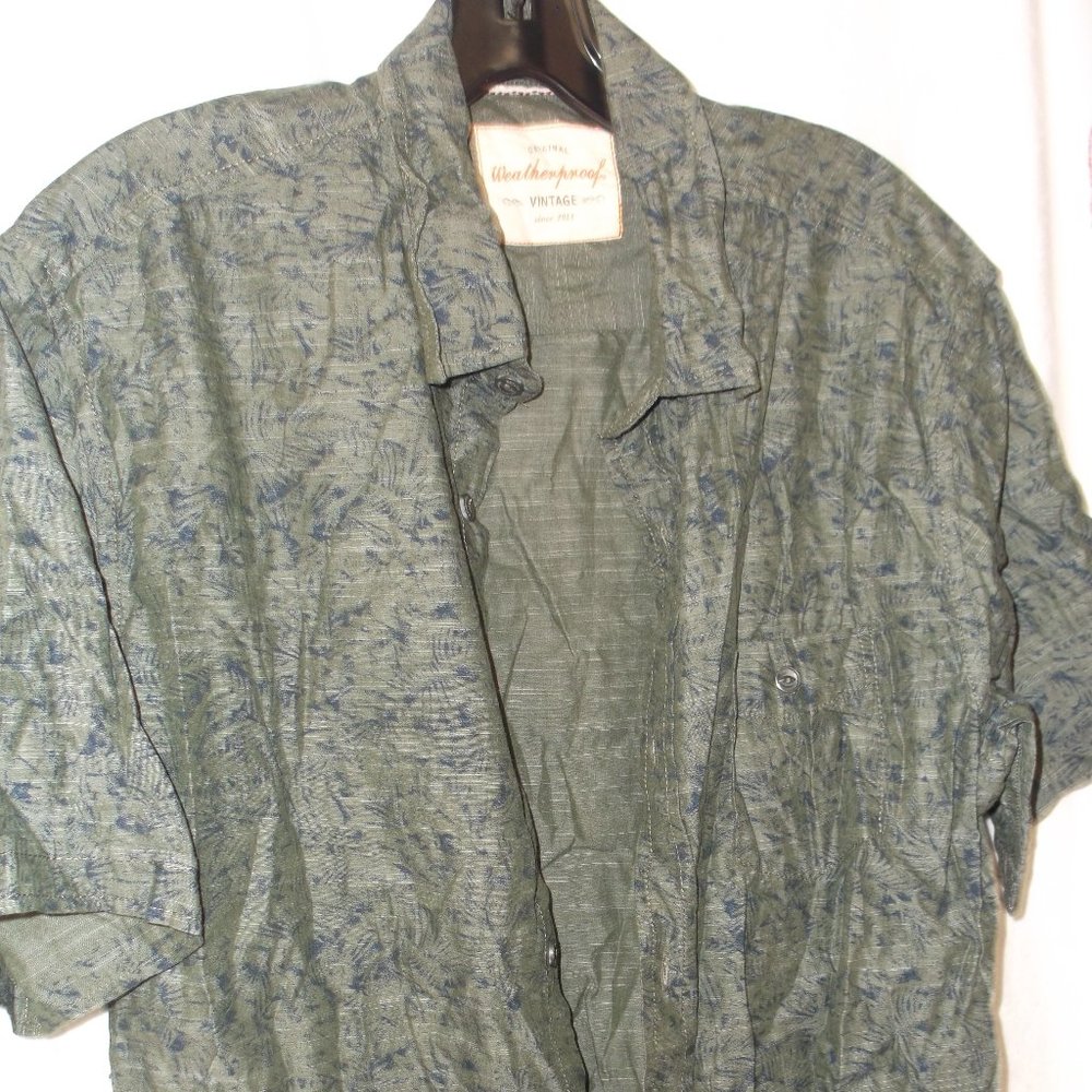 Weatherproof Vintage Print Short Sleeve Button Down Shirt